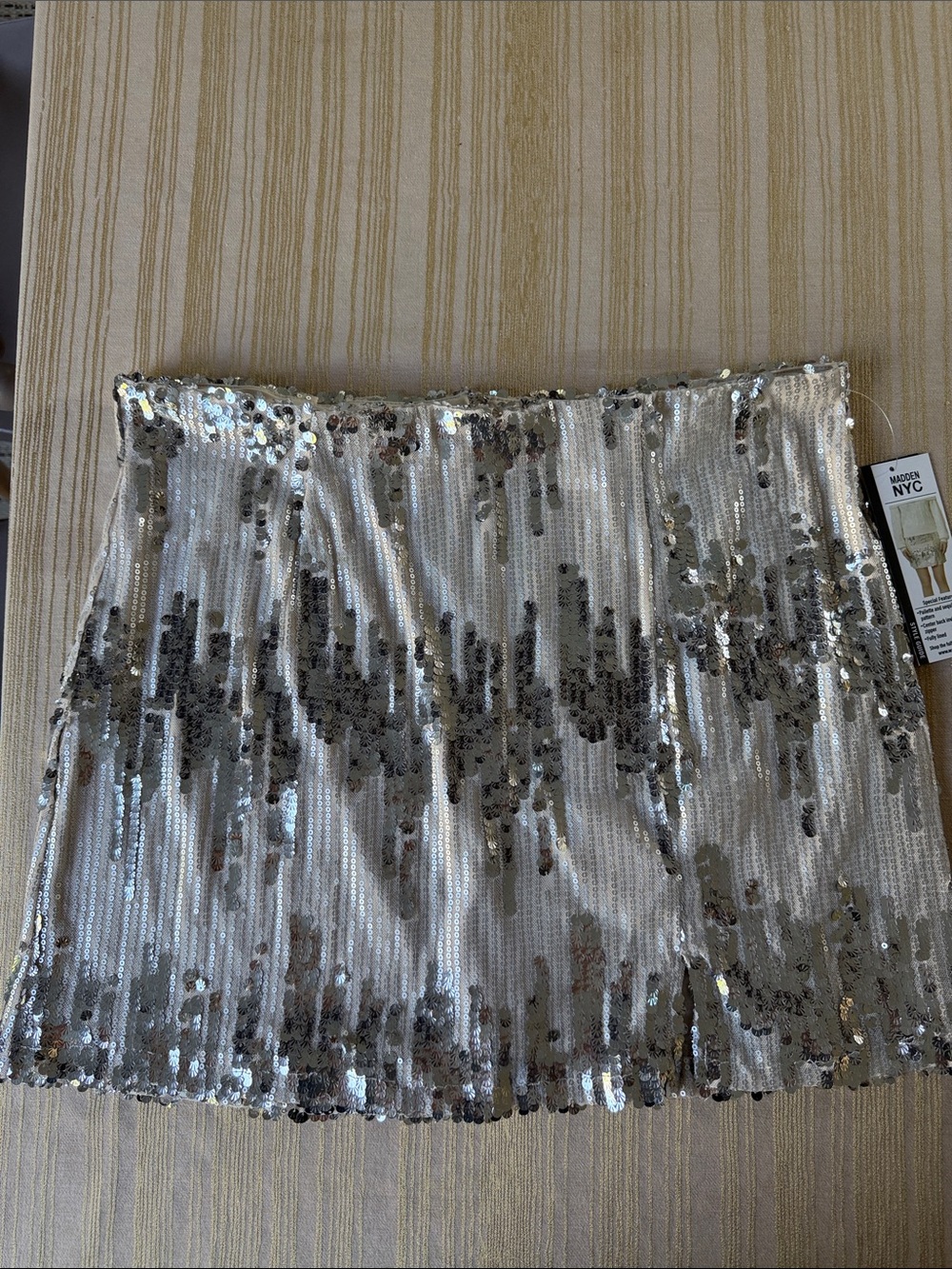 NYC Silver Sequin Mini Skirt